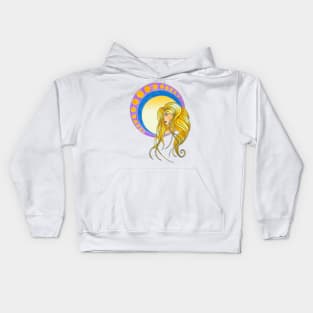 Art nouveau golden girl Kids Hoodie